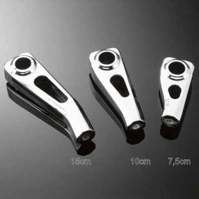 HIGHWAY HAWK Nástavce řídítek TECH GLIDE pro motocyklová řidítka 25/22mm, M10, 100mm, chrom